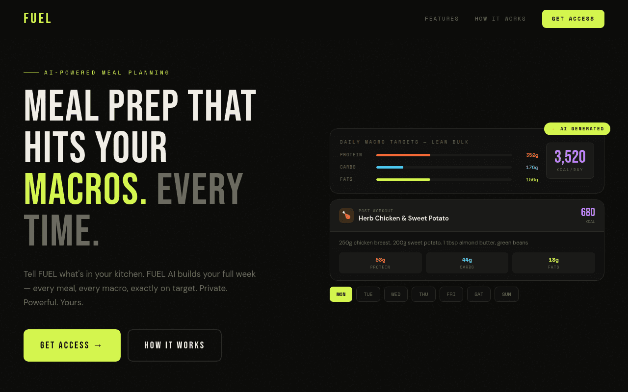 FUEL — AI Meal Prep Planner